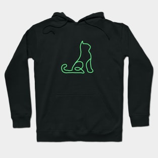 Meow in Neon Green Hoodie